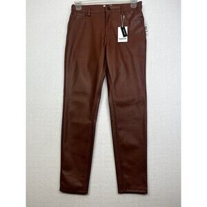 NWT Faux Leather Straight Leg Pants Kensie Jeans sz 8/29 Mid Rise